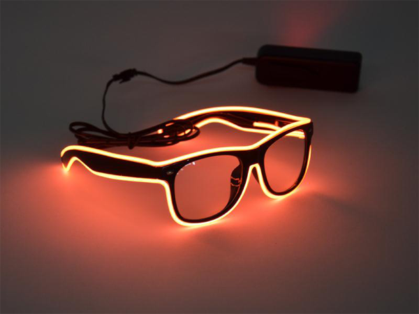 EL WIRE - Brille mit Fensterglas