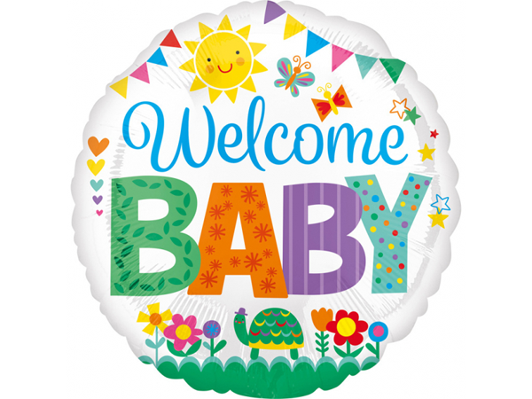 Folienballon rund "Welcome Baby"
