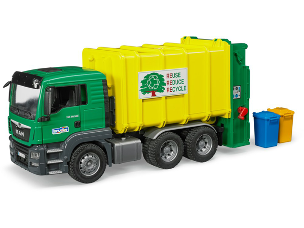 Bruder 03764 - MAN TGS Müll-LKW Hecklader grün-gelb