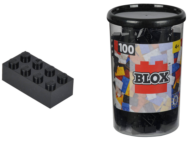 SIMBA Blox - 100 schwarze 8er Bausteine in der Dose