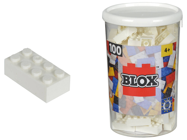 SIMBA Blox - 100 weiße 8er Bausteine in der Dose