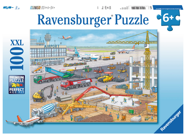 Puzzle 100 Teile XXL -Baustelle am Flughafen