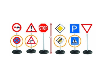 BIG Schilder-Set Signs-Mega-Set Verkehrsschilder Verkehr Auto 