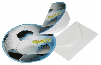 6 Einladungskarten Fußball Party